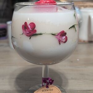 Vanilla Chai  XL Hand Painted ,Hand Crafted 100% Soy Candle In Brandy Sniffer.